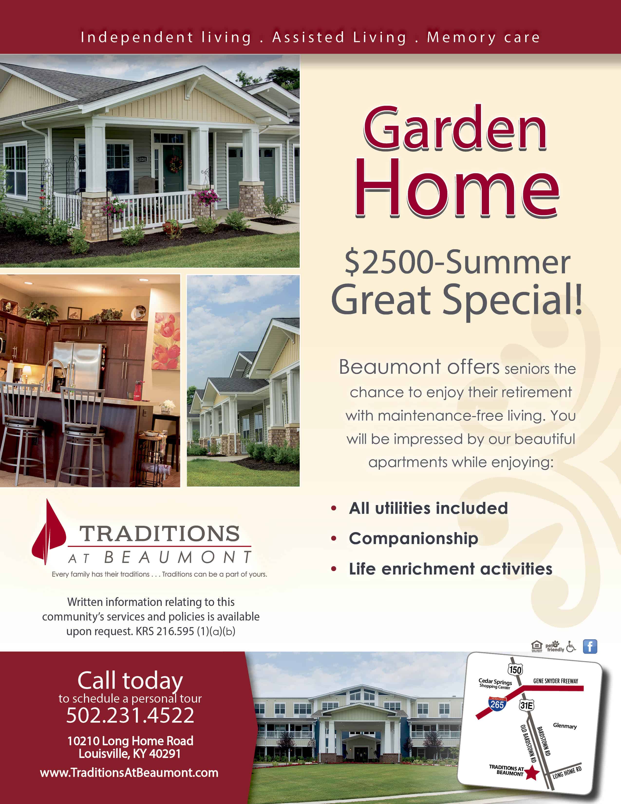 Garden Homes Summer Special Traditions at Beaumont Louisville KY