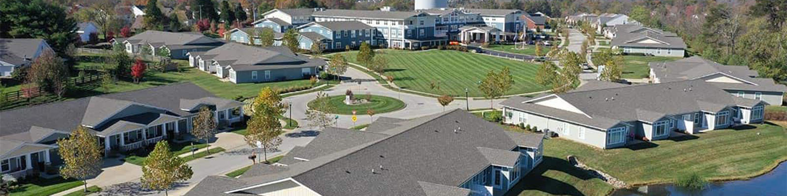 Aerial view of Traditions at Beaumont senior living community